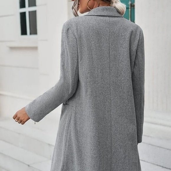 Double Button With Pocket Coat Overcoat Gray - Picture 5 of 6